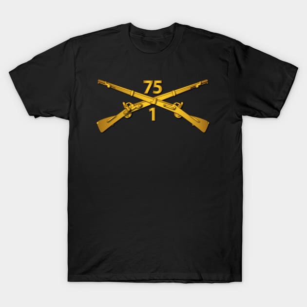 1st Bn - 75th Infantry Regiment (Ranger) Branch wo Txt T-Shirt by twix123844